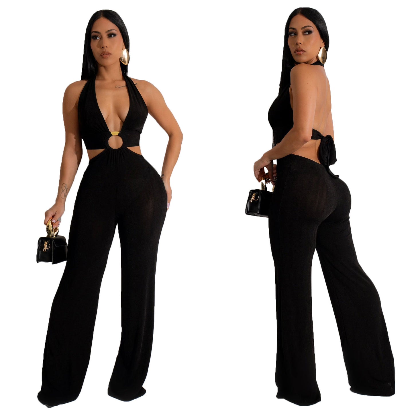 Jumpsuit con escote  profundo y espalda descubierta