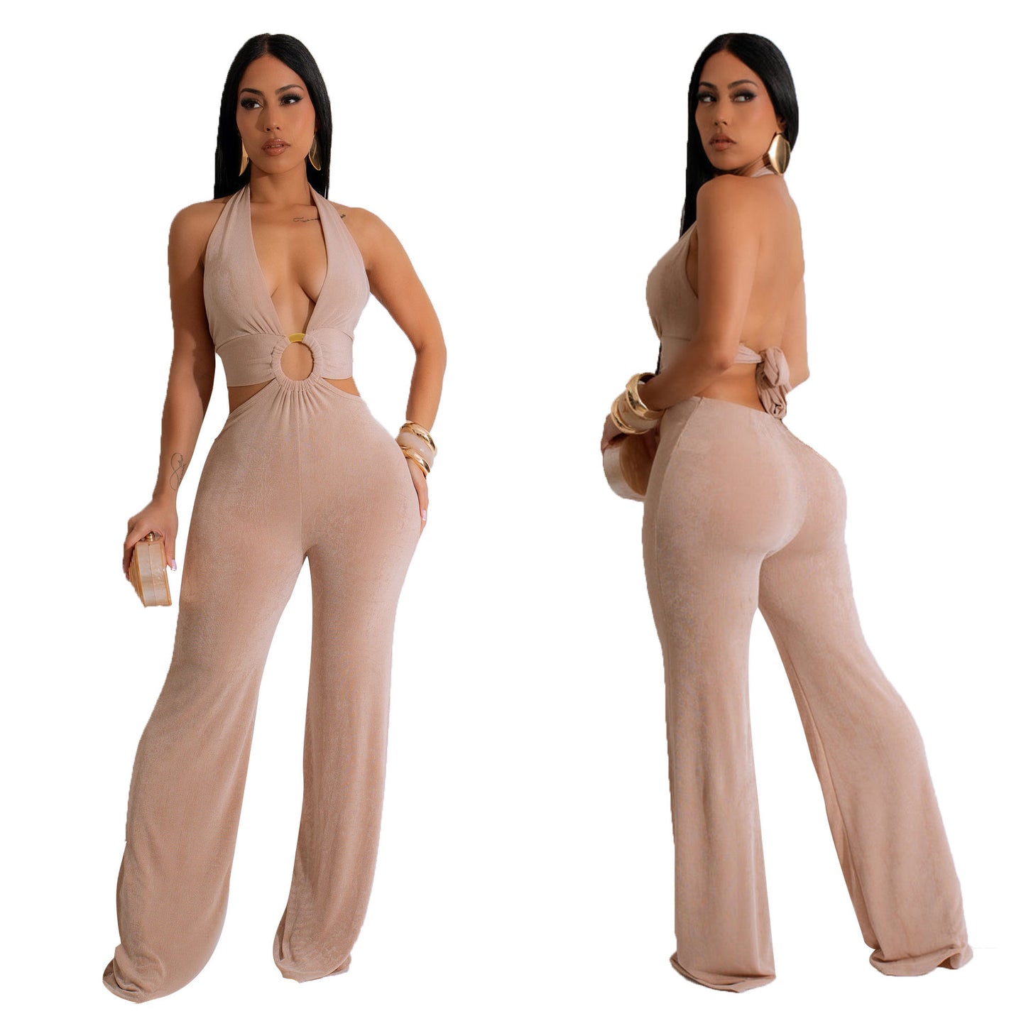 Jumpsuit con escote  profundo y espalda descubierta