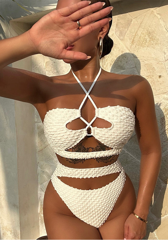 Women Bikini Beige Sexy Swimwear Two Pieces