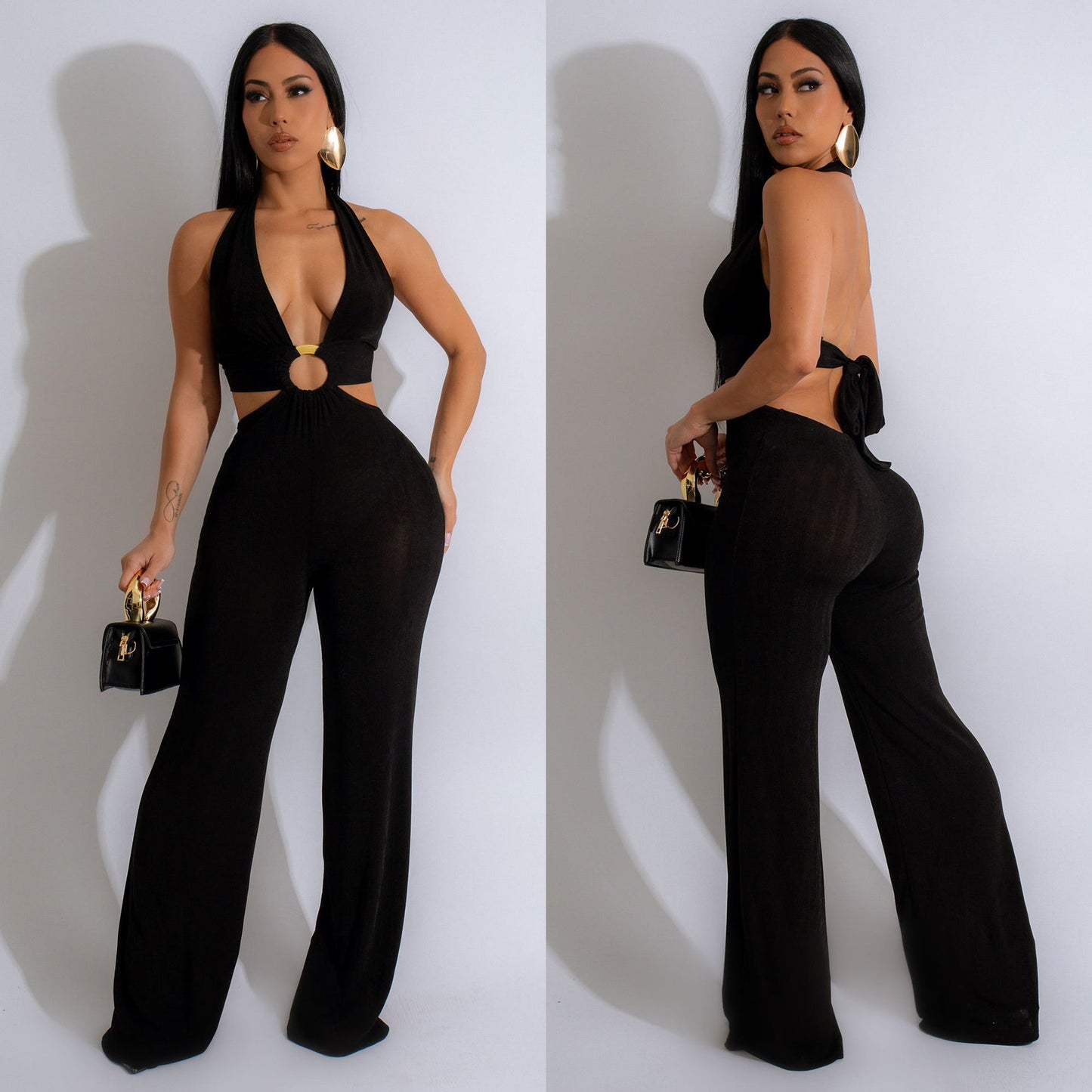 Jumpsuit con escote  profundo y espalda descubierta