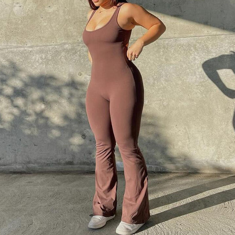 Mujer Hollow Sports Fitness Ropa de una sola pieza Yoga Jumpsuit