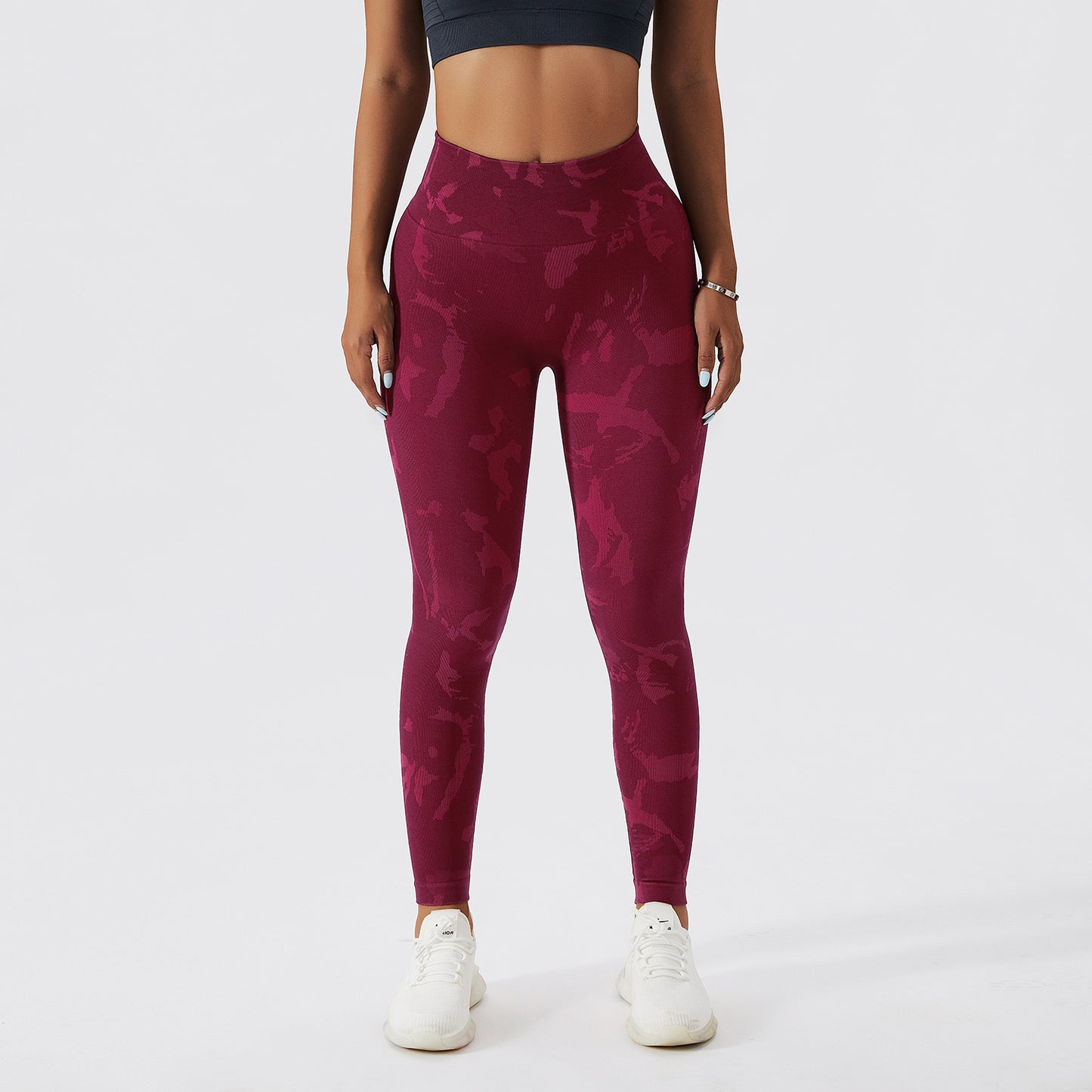 Pantalones de entrenamiento de camuflaje de yoga para mujer