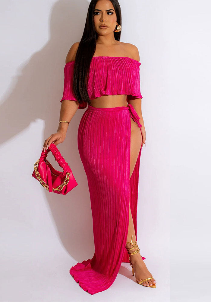 Sexy ruffled long skirt two-piece set nightclub clothes