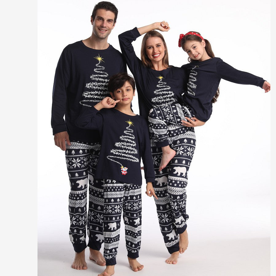 Ropa de hogar estampada navideña para toda la familia