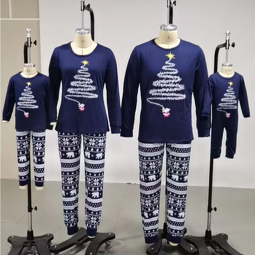 Ropa de hogar estampada navideña para toda la familia