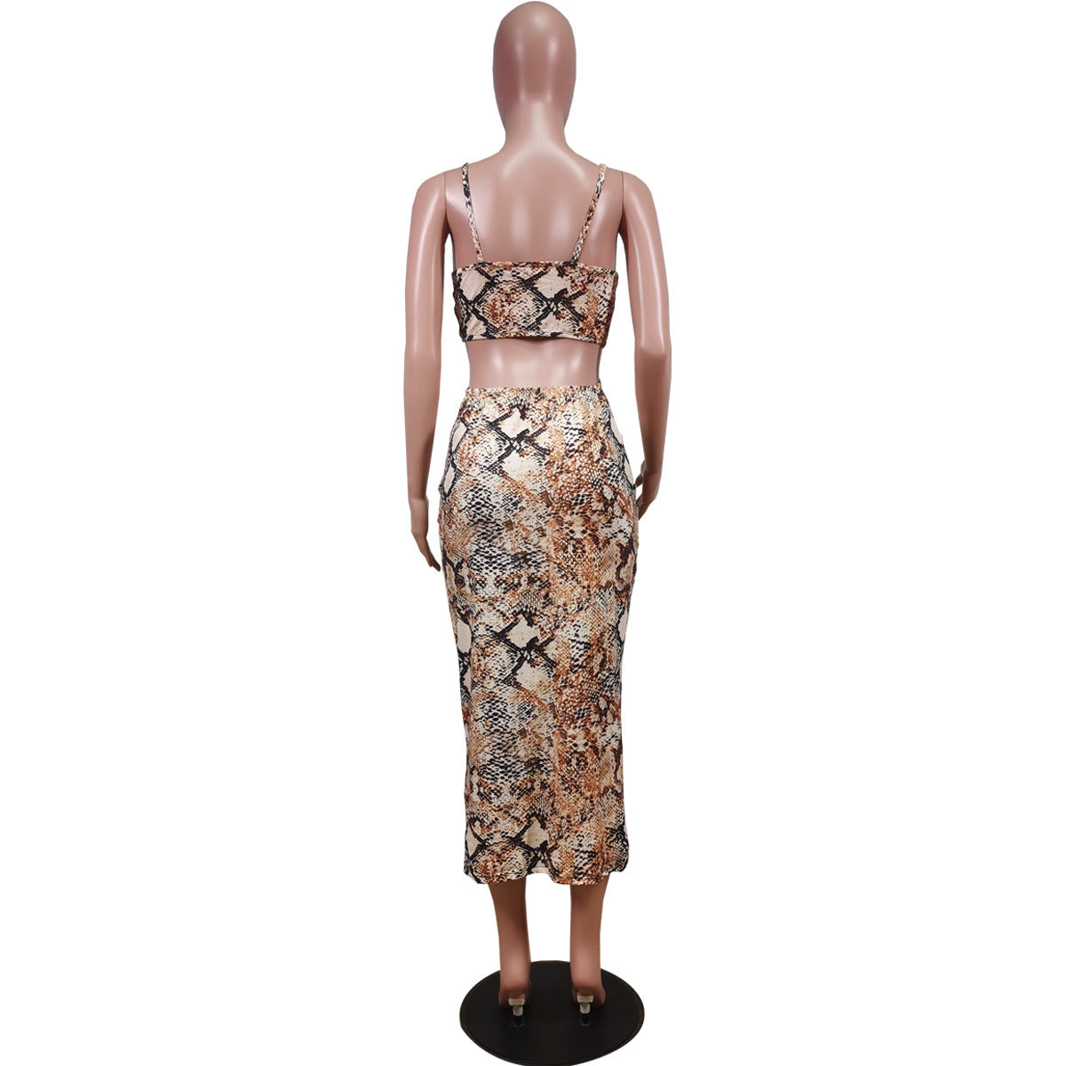 Vestido de patchwork sexy con estampado animal print