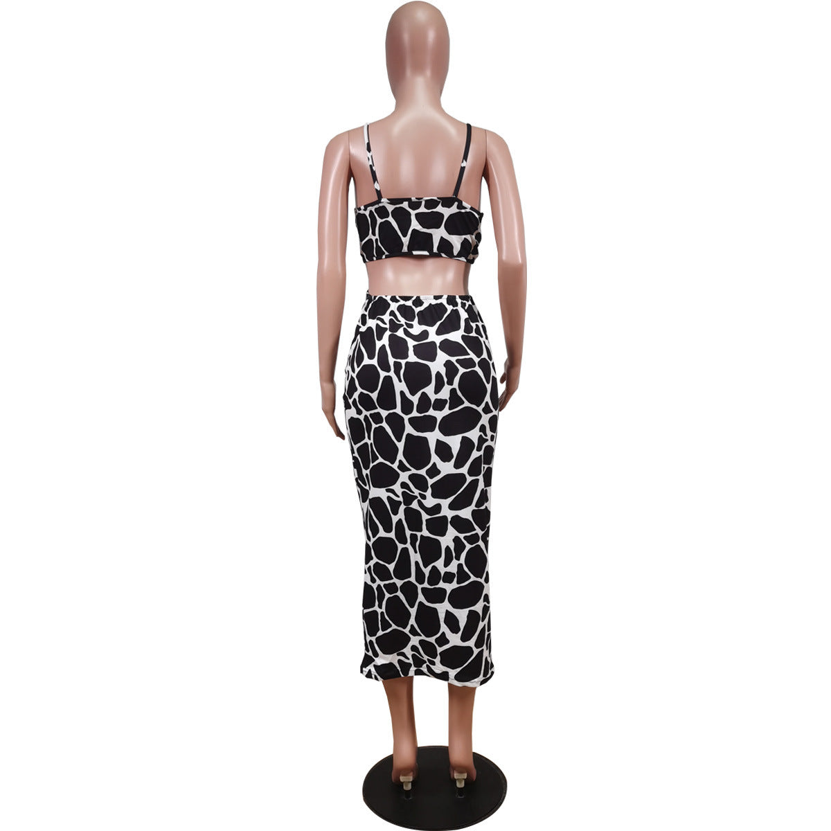 Vestido de patchwork sexy con estampado animal print