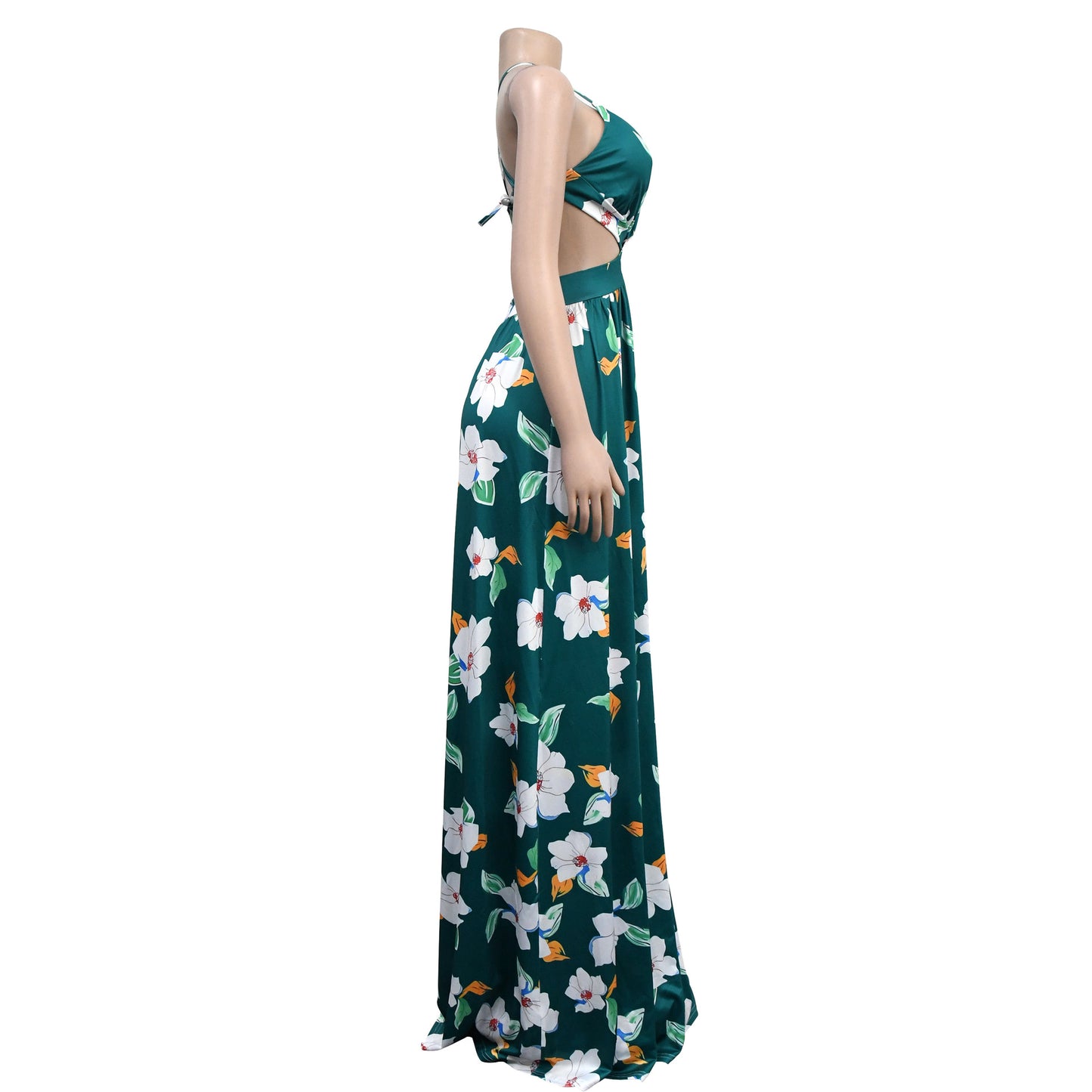 Vestido de tirantes con estampado de flores