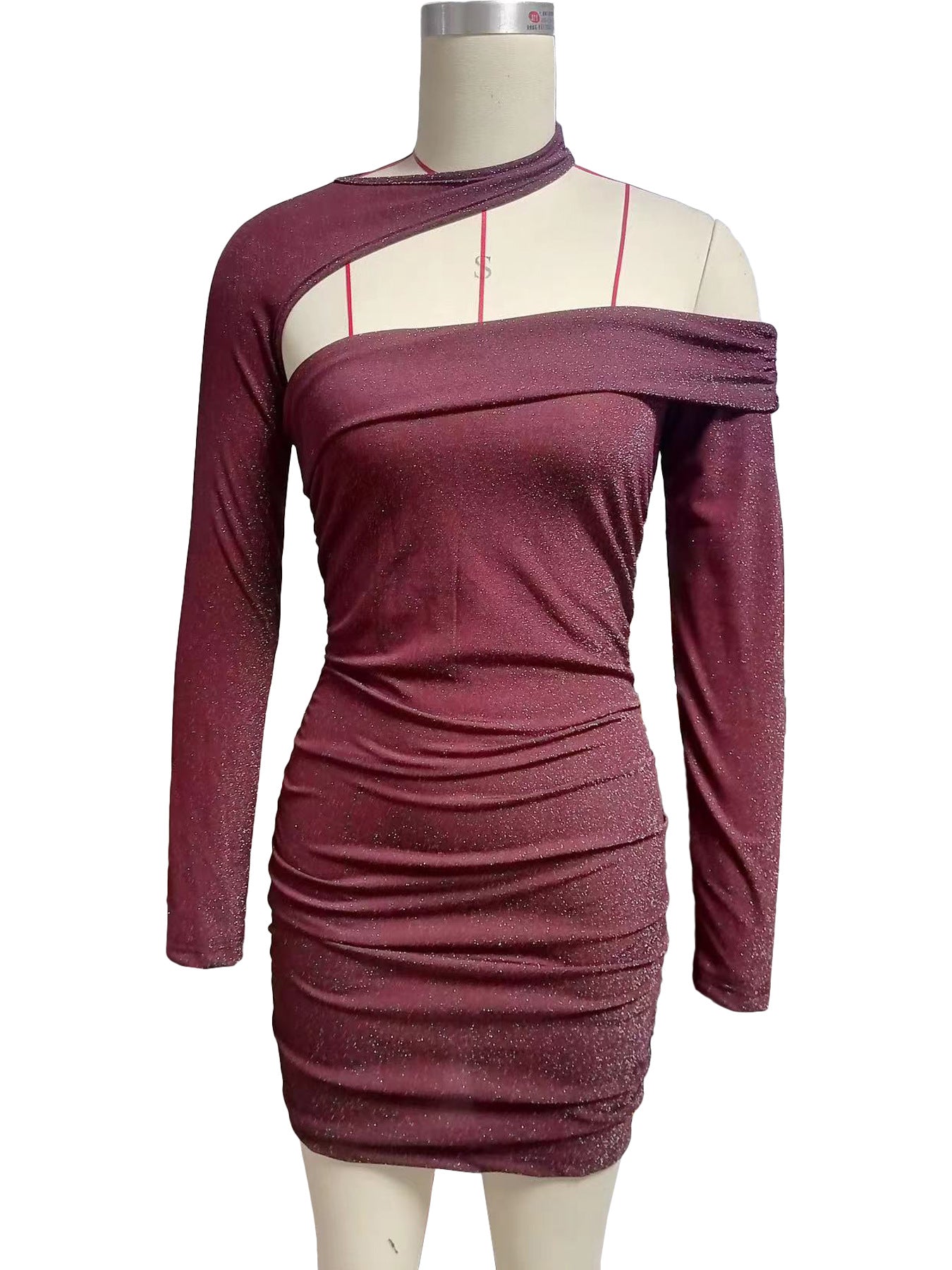 Vestido ajustado plisado para mujer