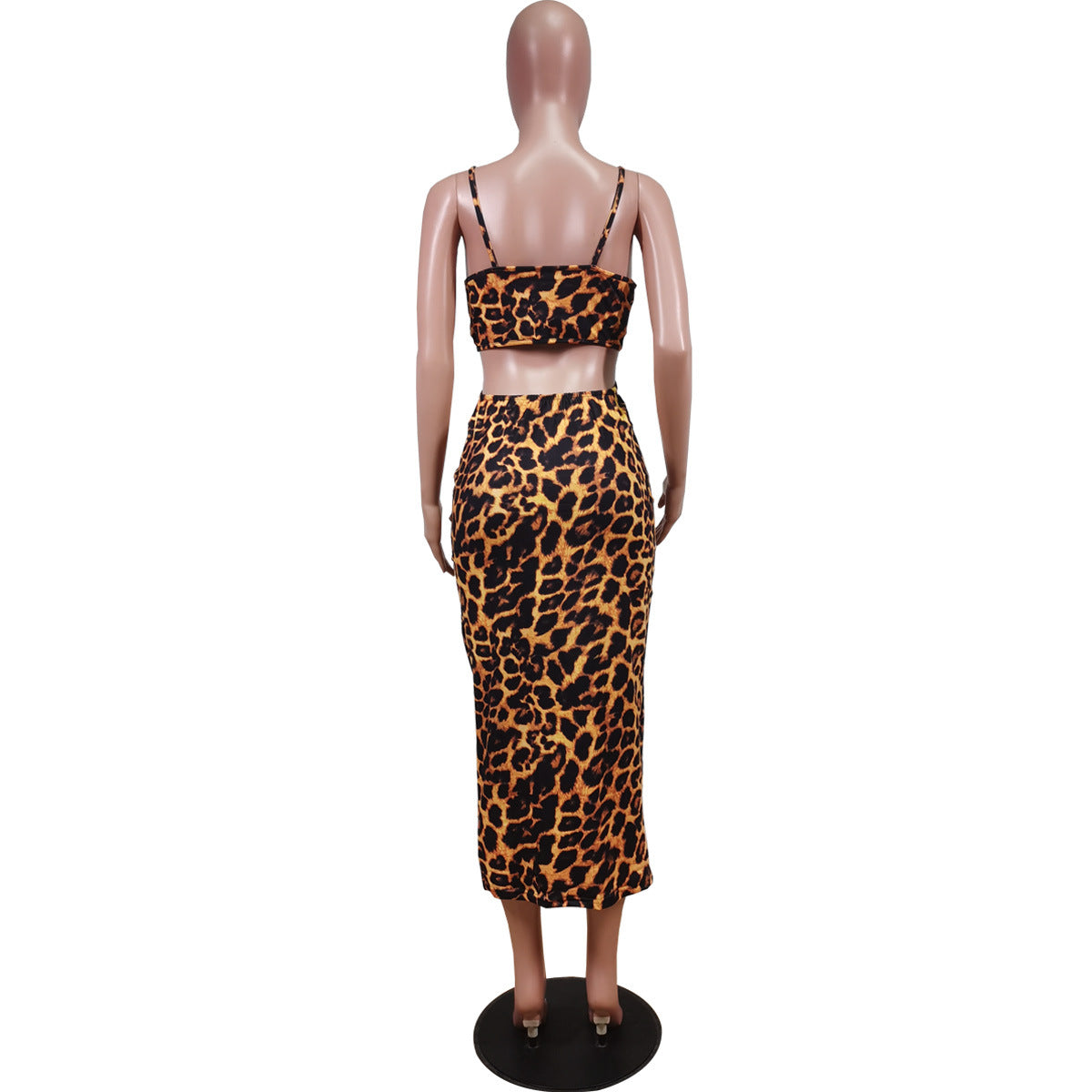 Vestido de patchwork sexy con estampado animal print