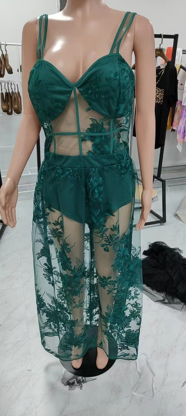 Vestido de tirantes semi transparente