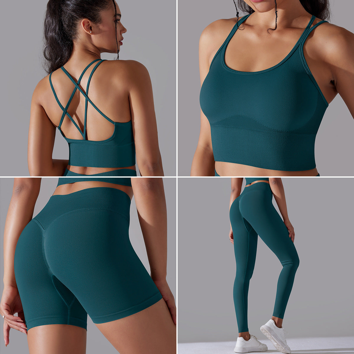 Conjunto de dos piezas de ropa de yoga sin mangas con sujetador deportivo