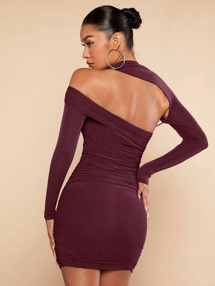 Vestido ajustado plisado para mujer