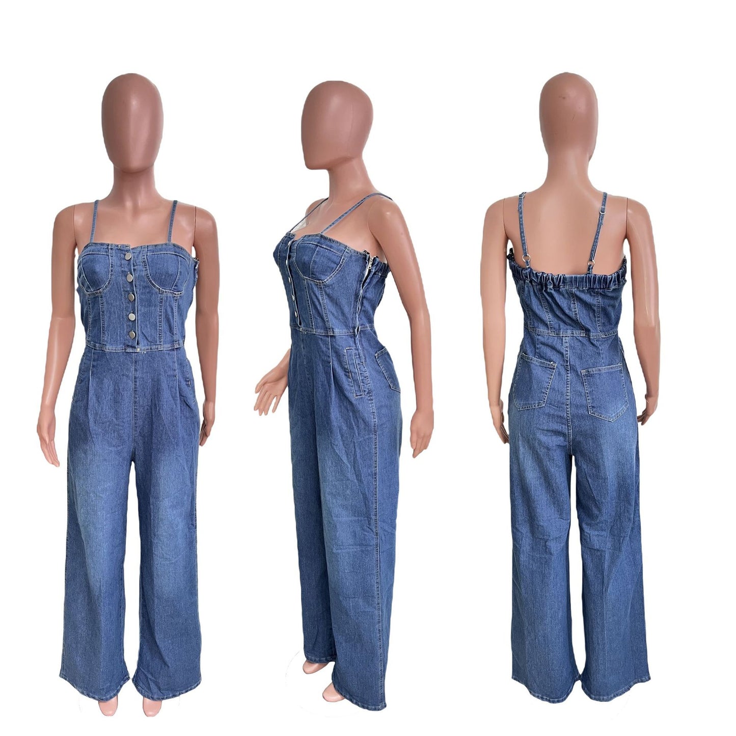 Jumpsuit de mezclilla acampanado