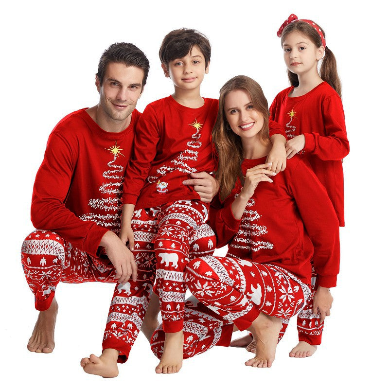 Ropa de hogar estampada navideña para toda la familia