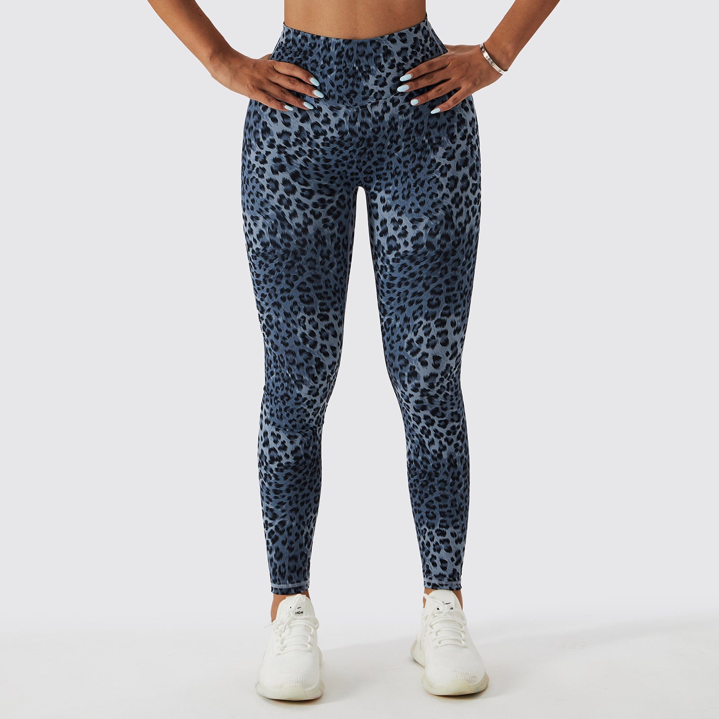 Pantalones de Yoga con estampado de leopardo para mujer, pantalones básicos deportivos