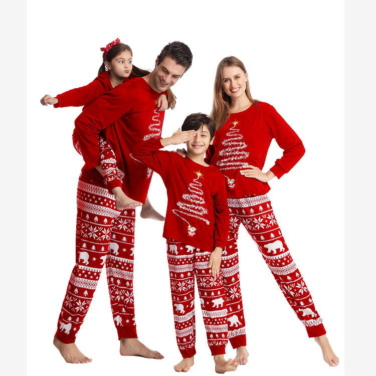 Ropa de hogar estampada navideña para toda la familia