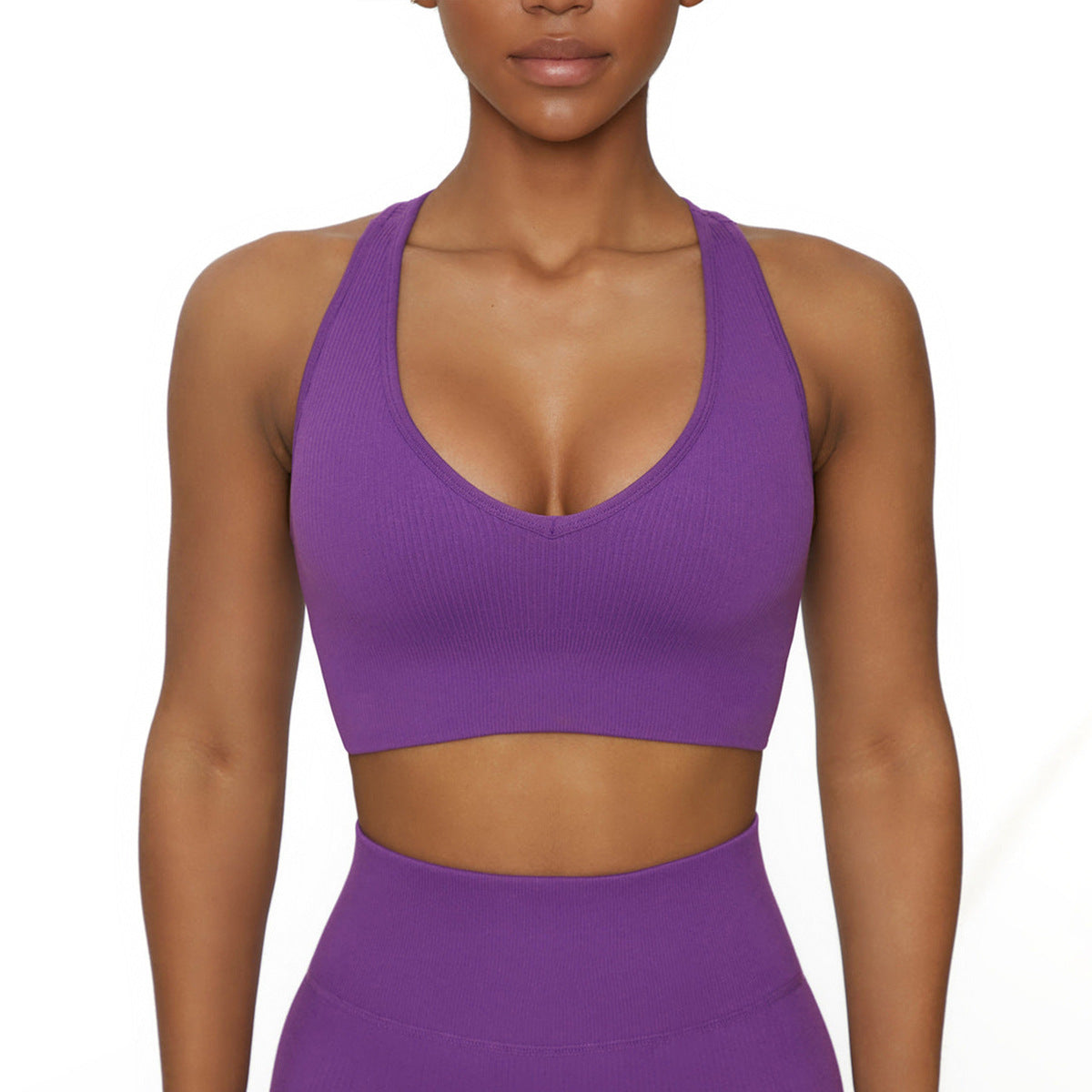 Conjunto de dos piezas de ropa de yoga para mujer, camiseta deportiva