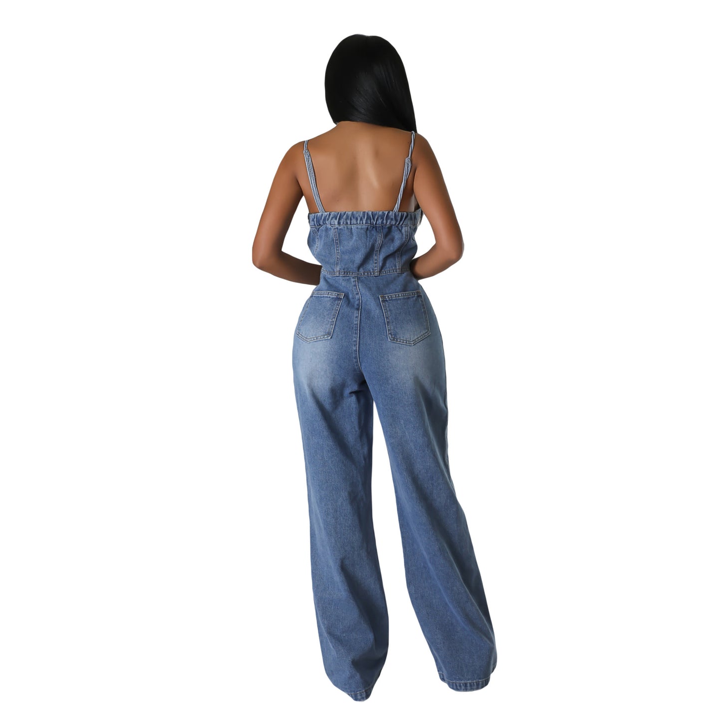 Jumpsuit de mezclilla acampanado