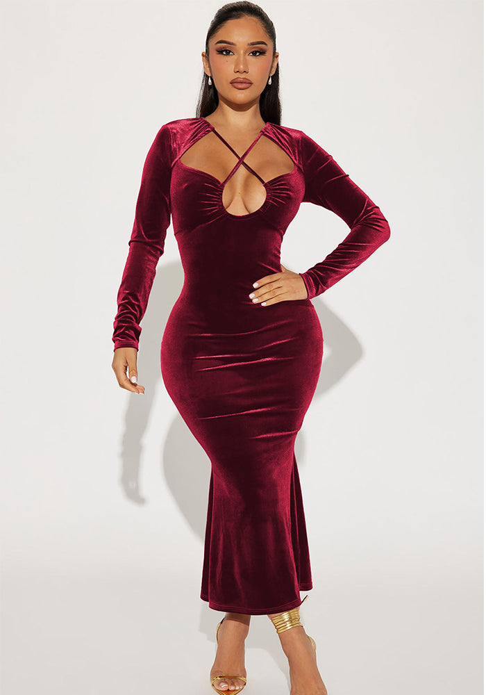 Women Sexy Halter Neck Backless Bodycon Mermaid Dress